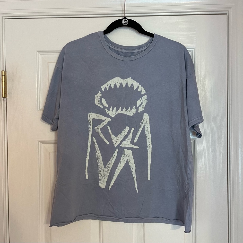 RVCA Loose Cropped Sweatshirt Blue Shark Design